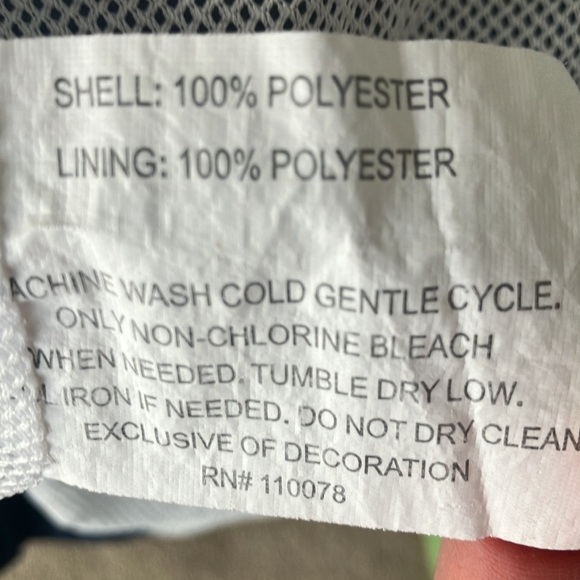 U.S. Polo Assn. Blue White Hooded Windbreaker Jacket Chunky Striped Men’s Size M - Picture 7 of 7